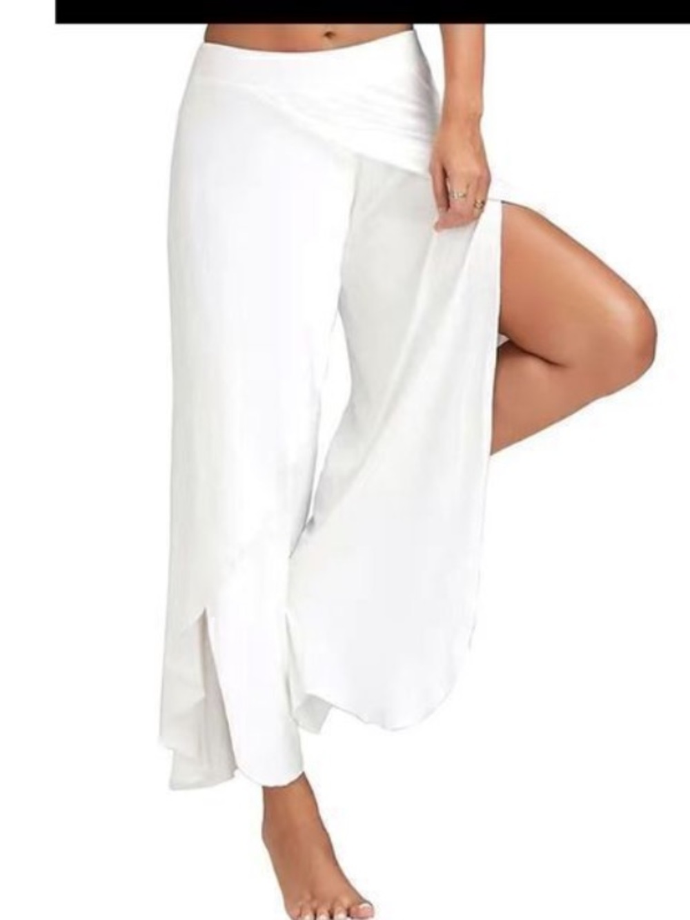 Flowy loose wide leg polyester BoHo pants ￼